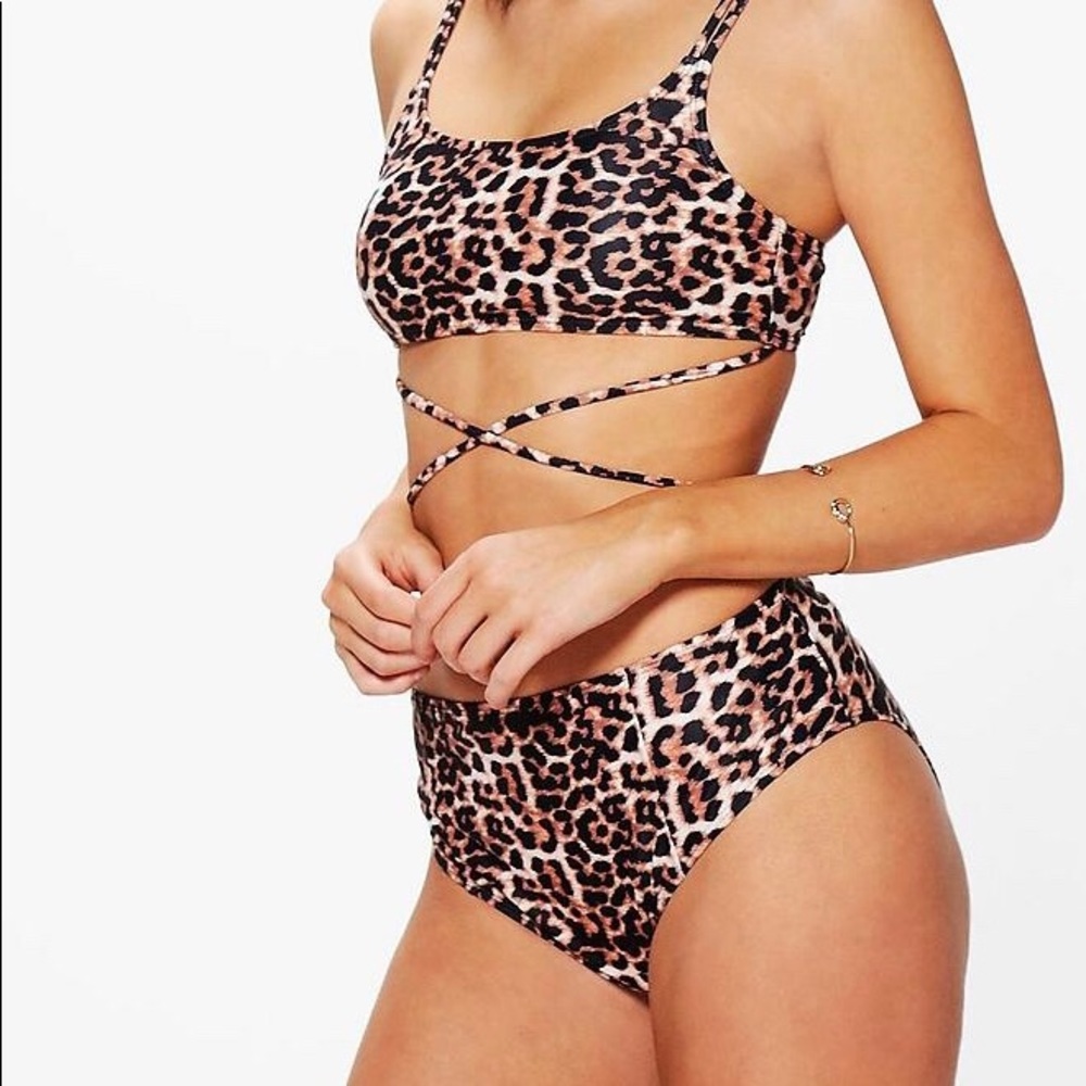 Cheetah high waisted boutique bikini set